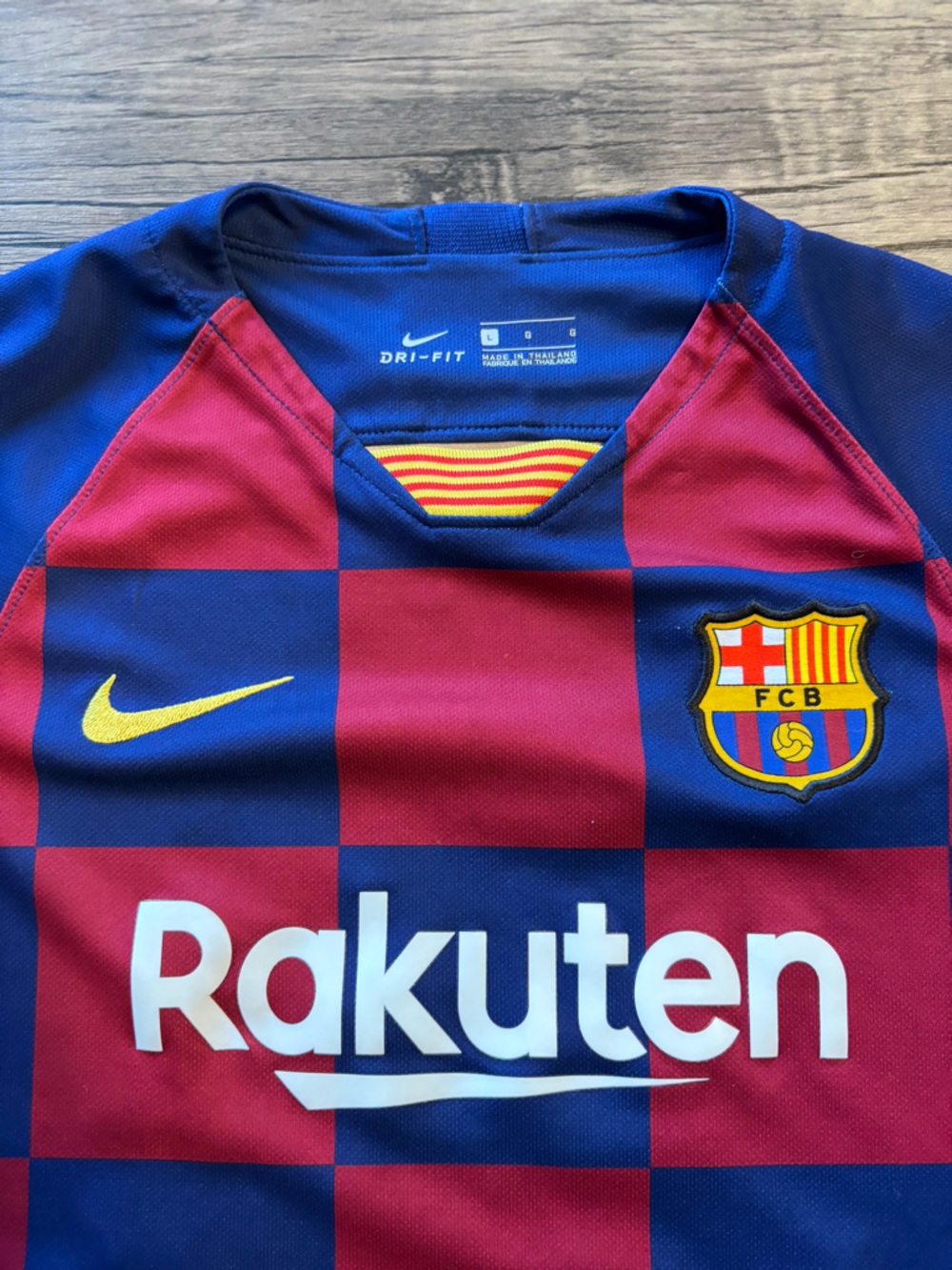 Authentic kids Nike Blue & Red FC Barcelona Messi Dri-FIT Jersey. Kids Size Lrg
